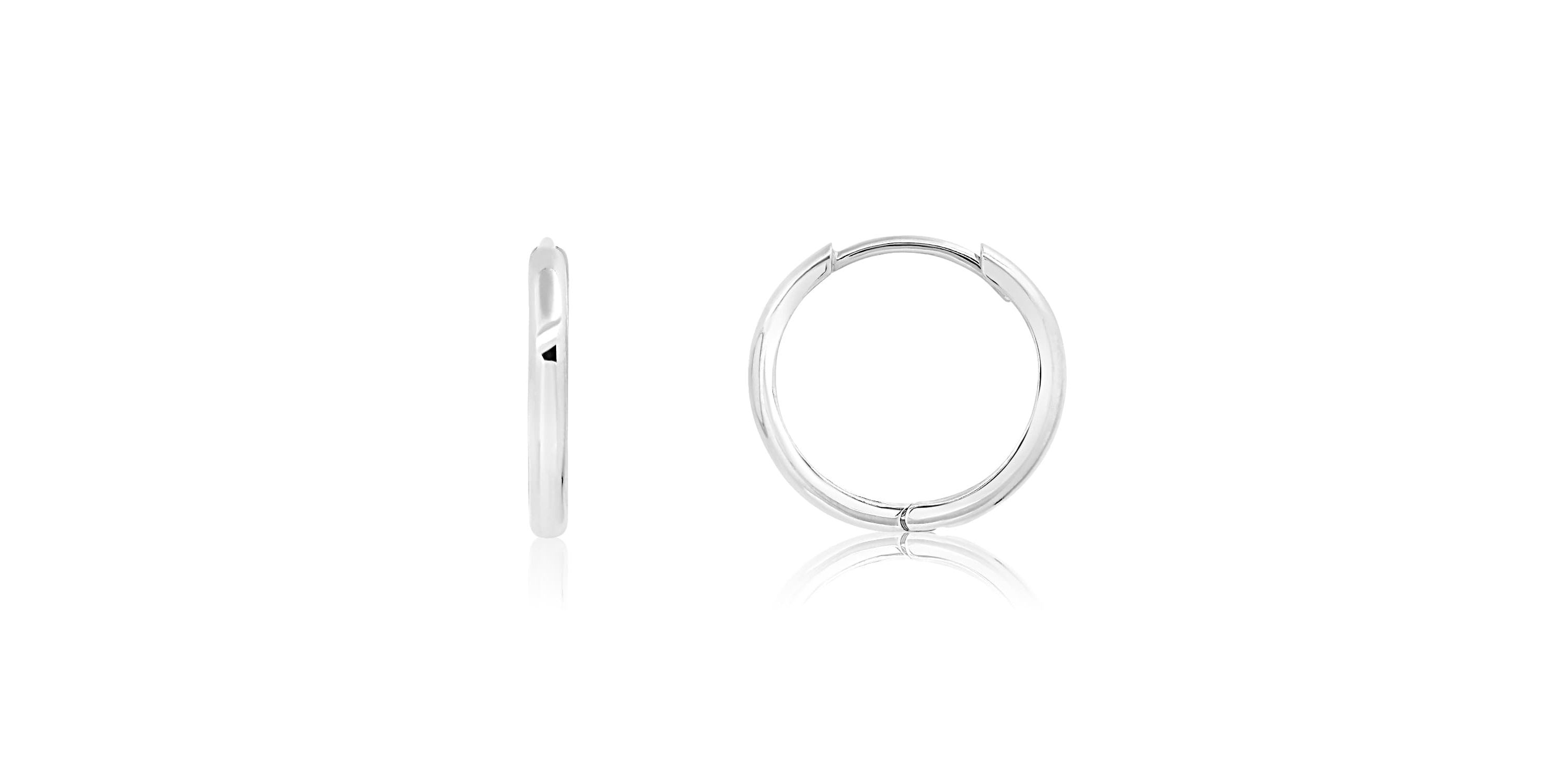 14k Yellow Gold 16MM Domed Style Small Huggie Hoop Earrings
