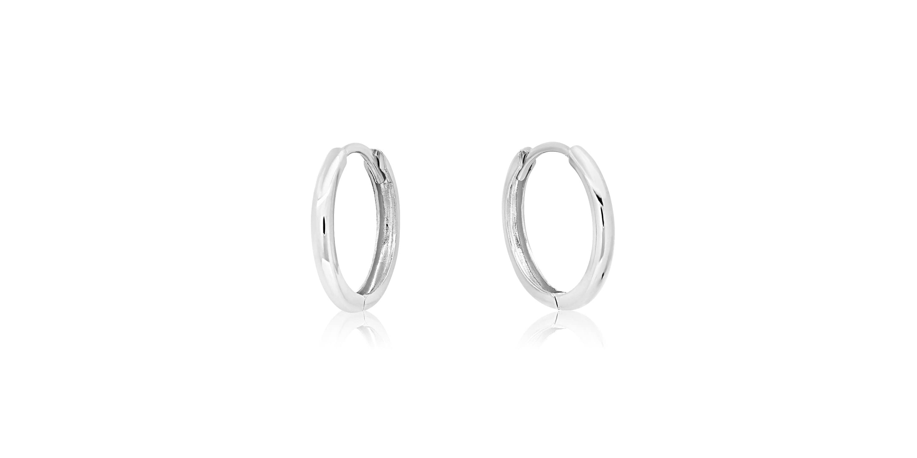 14k Yellow Gold 16MM Domed Style Small Huggie Hoop Earrings