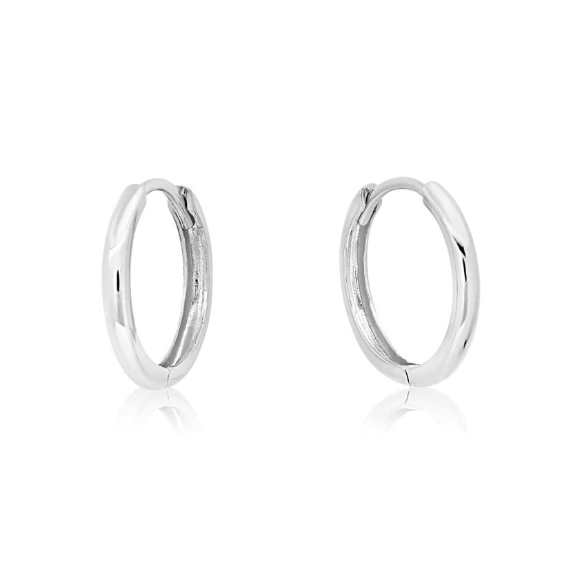 14k Yellow Gold 16MM Domed Style Small Huggie Hoop Earrings