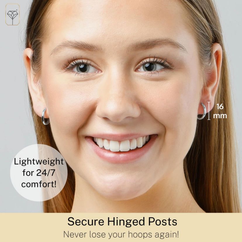 14k Yellow Gold 16MM Domed Style Small Huggie Hoop Earrings