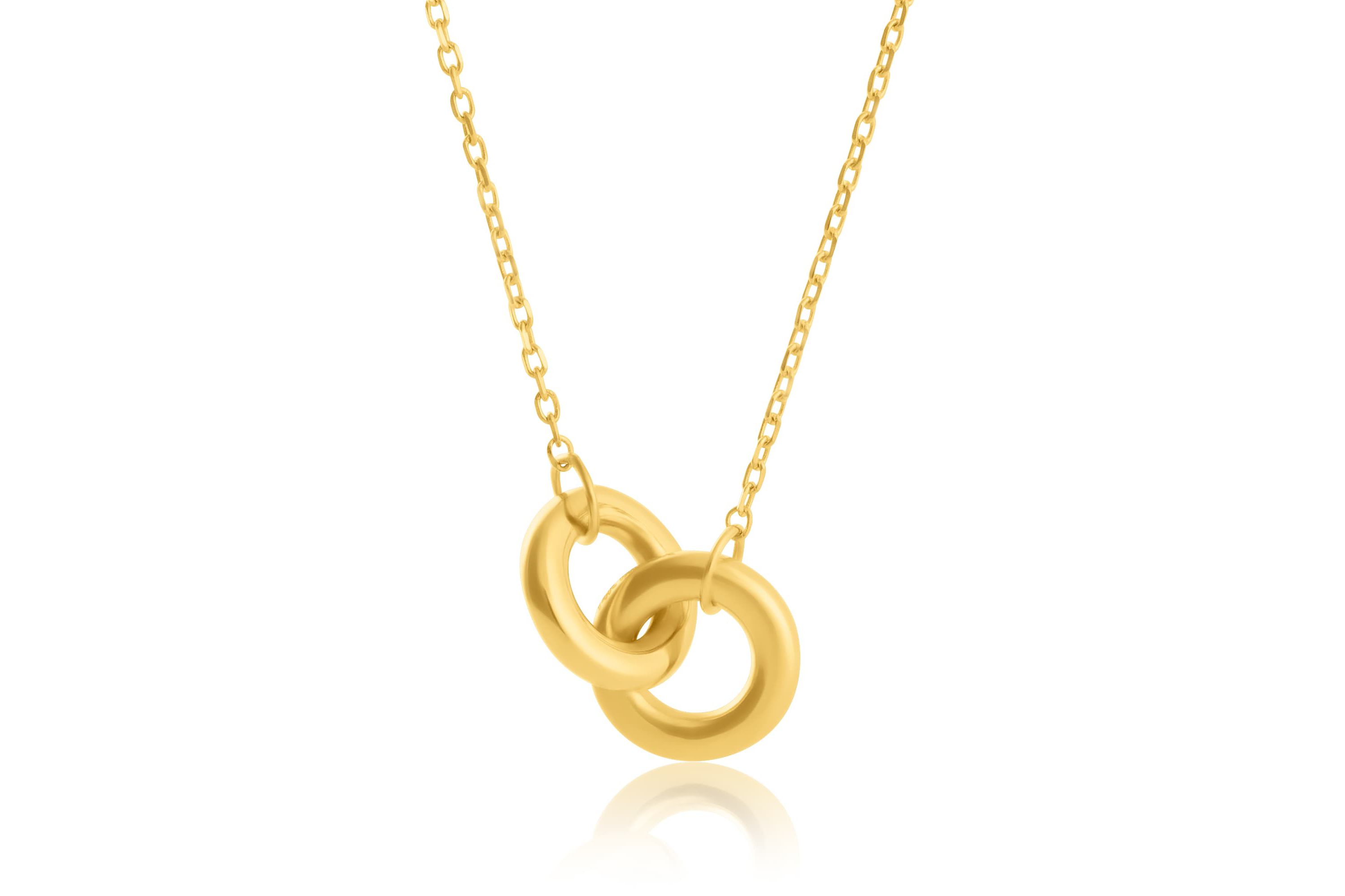 14K Yellow Gold Linked Circle Necklace