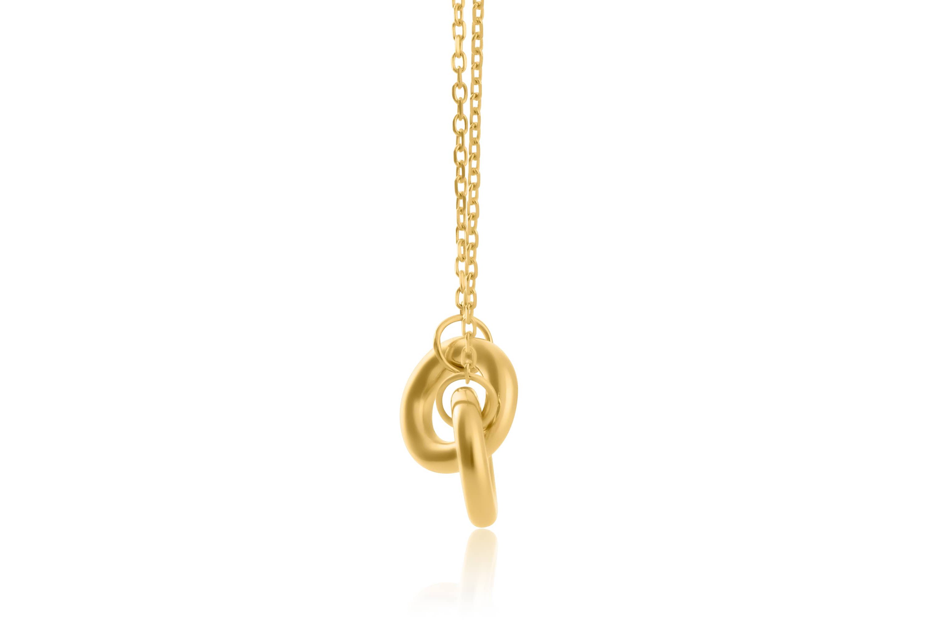 14K Yellow Gold Linked Circle Necklace