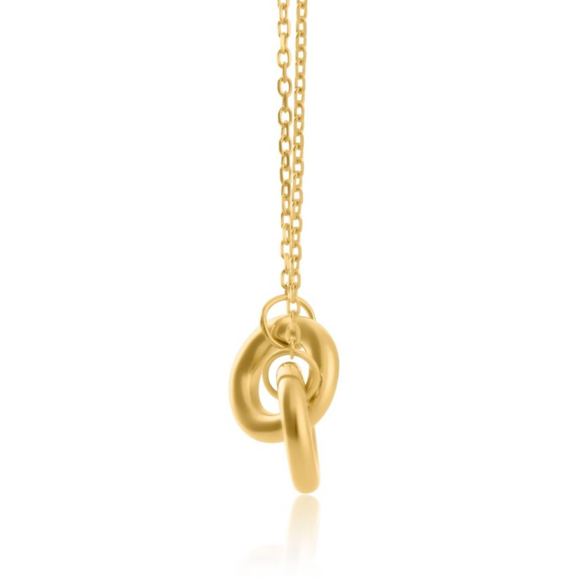 14K Yellow Gold Linked Circle Necklace
