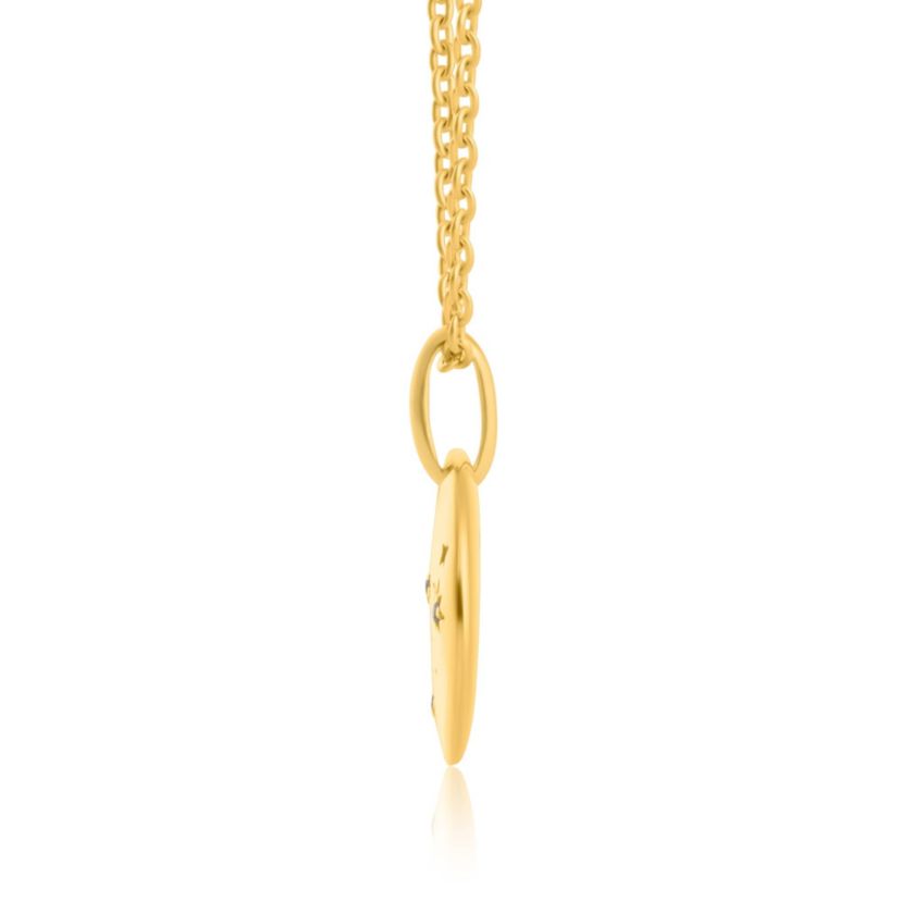 14K Gold Vermeil Capricorn Zodiac Penant Necklace with 16 Inch Cable Chain and 2 Inch Extention