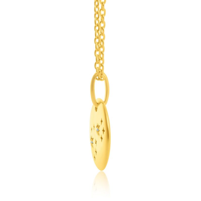 14K Gold Vermeil Scorpio Zodiac Penant Necklace with 16 Inch Cable Chain and 2 Inch Extention