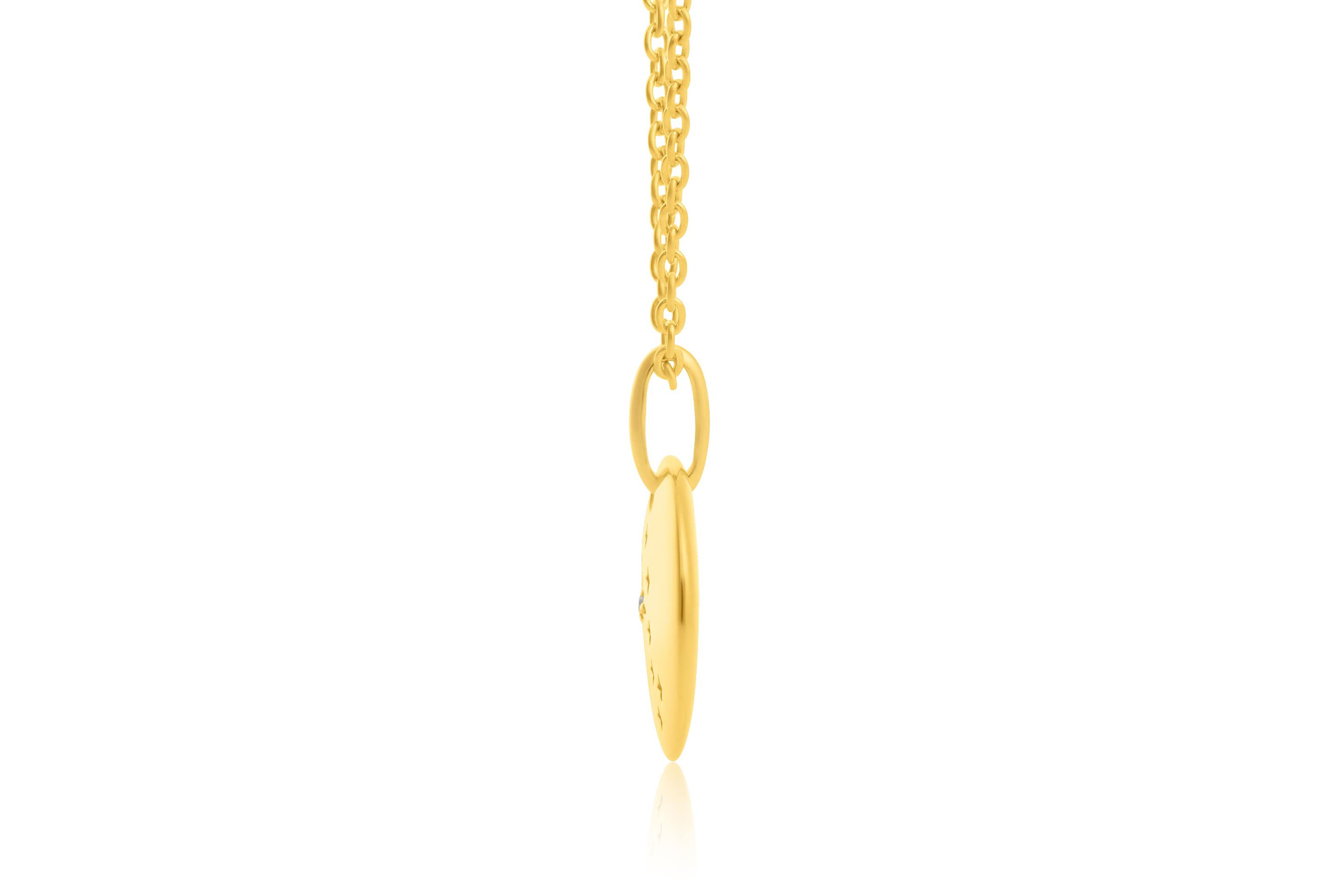 14K Gold Vermeil Taurus Zodiac Penant Necklace with 16 Inch Cable Chain and 2 Inch Extention