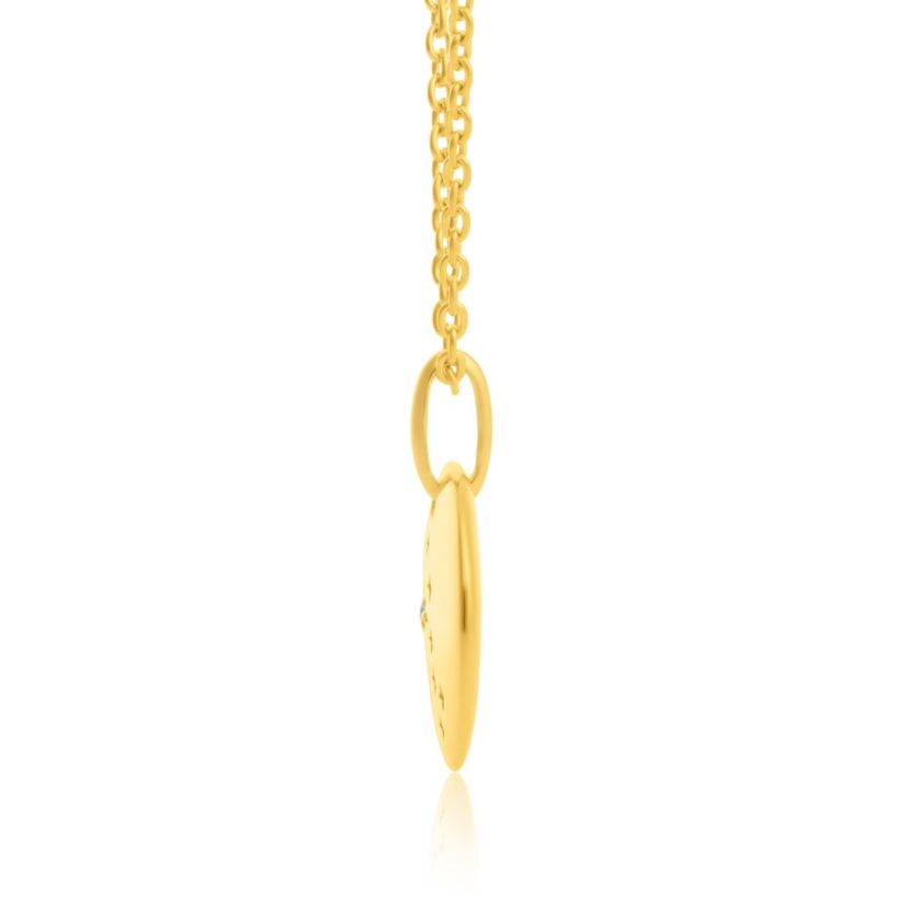 14K Gold Vermeil Taurus Zodiac Penant Necklace with 16 Inch Cable Chain and 2 Inch Extention