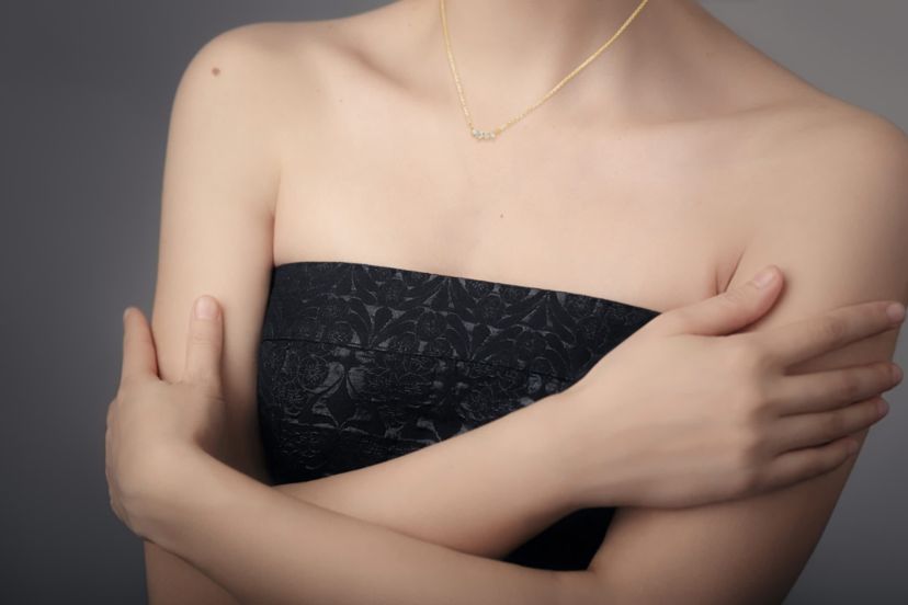 Lab Created 14k Yellow Gold 1.5mm & 2mm Round Lab Grown Diamond 4 Stone Necklace with 16 inch cable chain and 2 inch extender