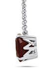 Sterling Silver 8 Millimeter 2.5 ct. t.w. 4-Prong Garnet Classic Cushion Pendant