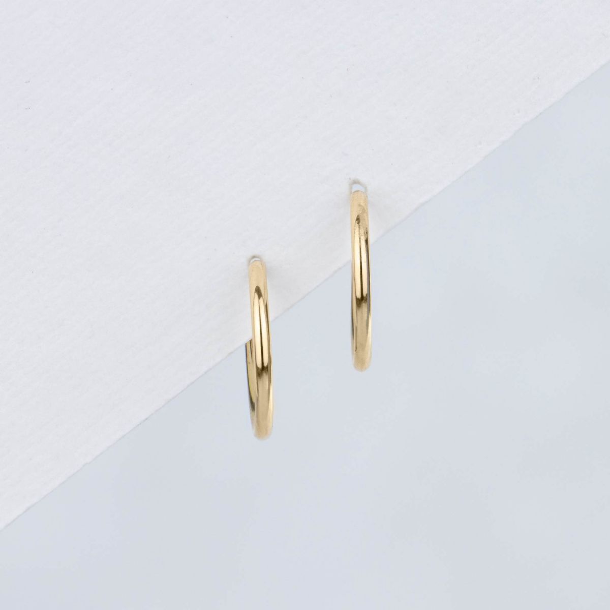 14k Yellow Gold 14mm Endless Hoops