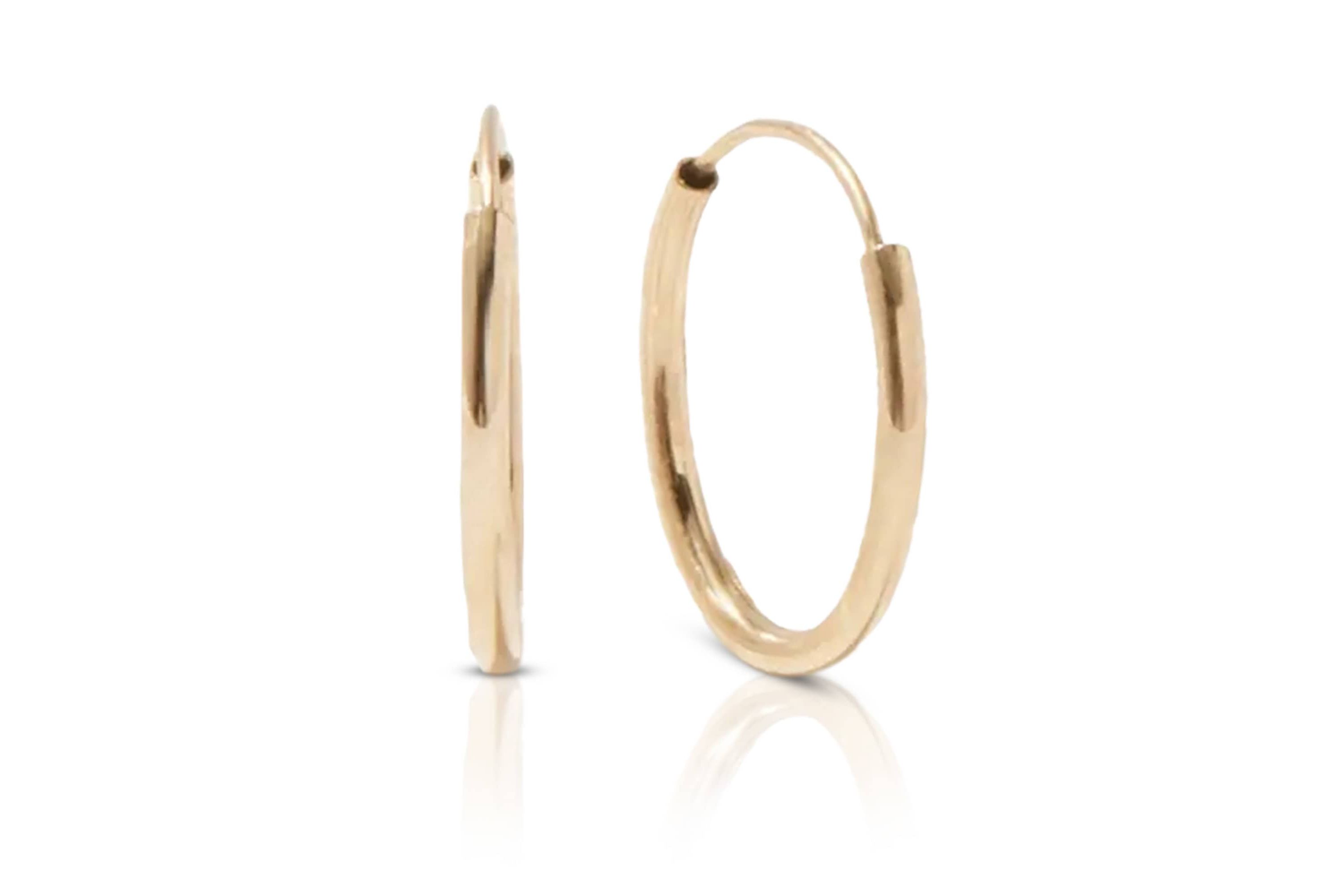 14k Yellow Gold 18mm Endless Hoops