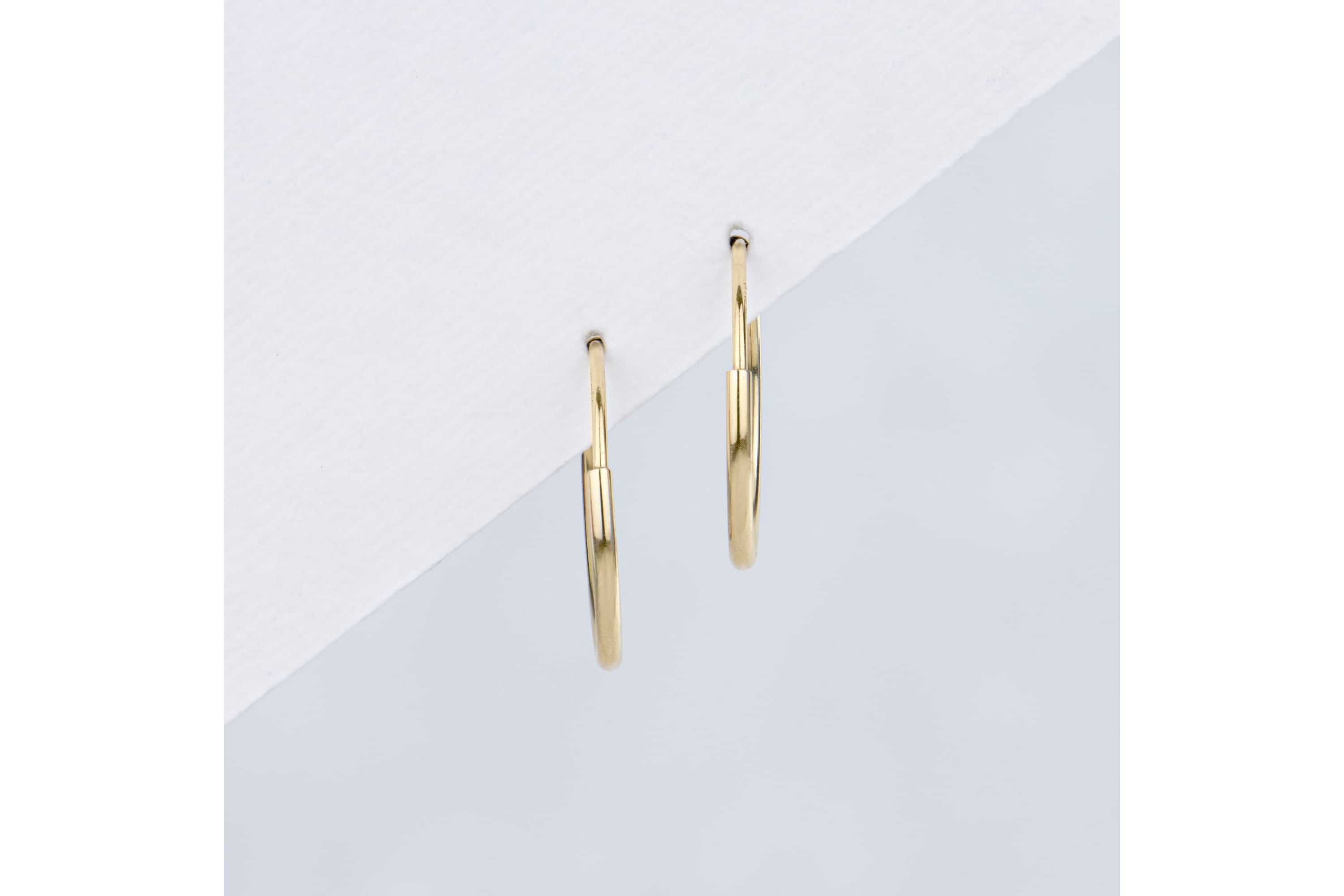 14k Yellow Gold 18mm Endless Hoops