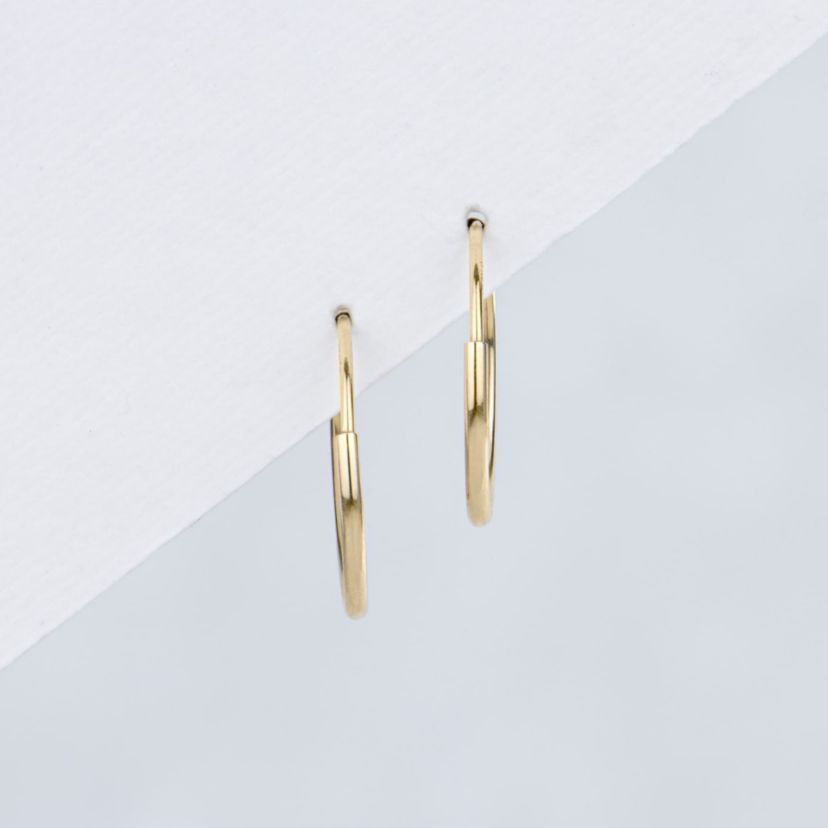 14k Yellow Gold 18mm Endless Hoops