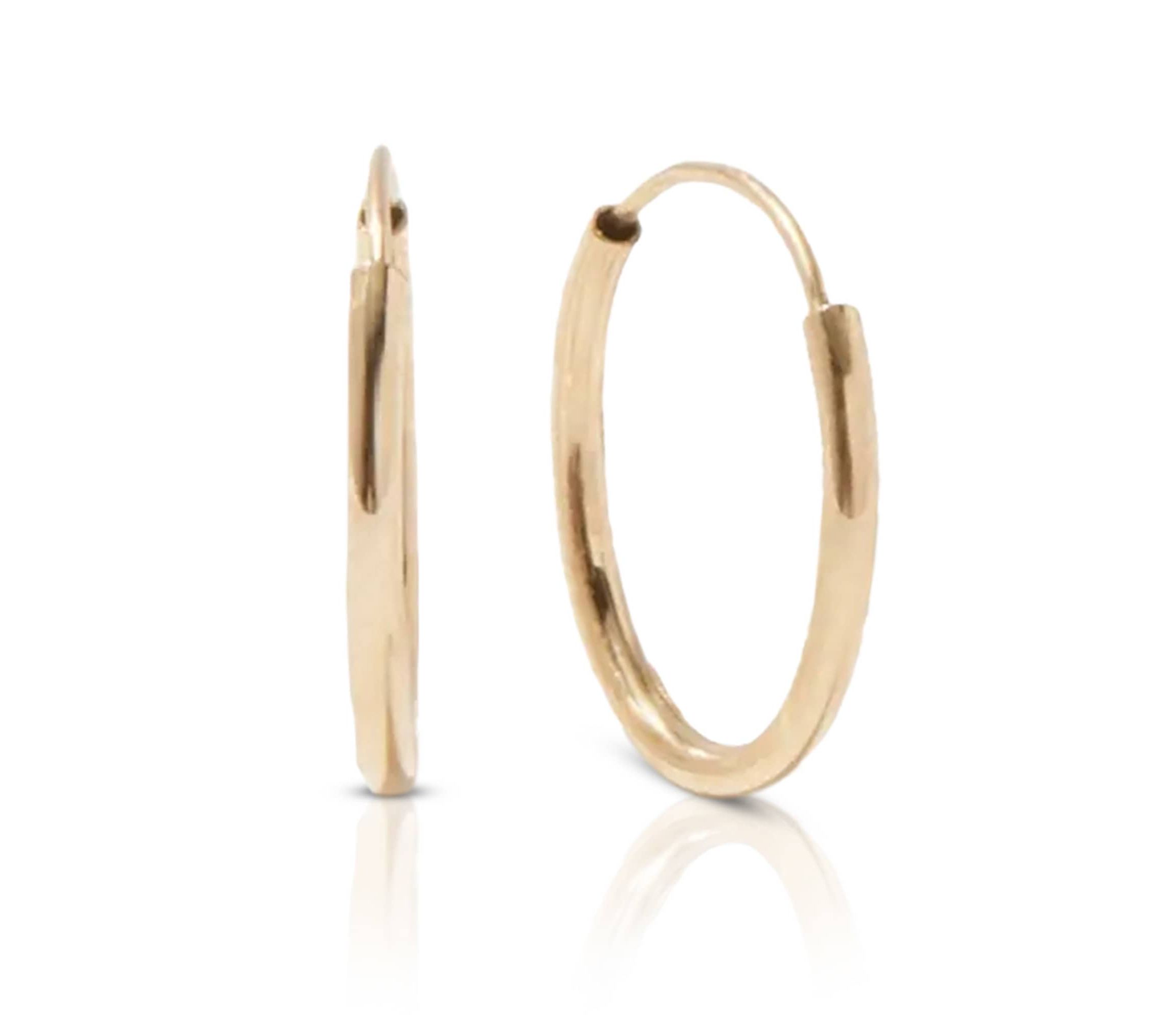 14k Yellow Gold 25mm Endless Hoops