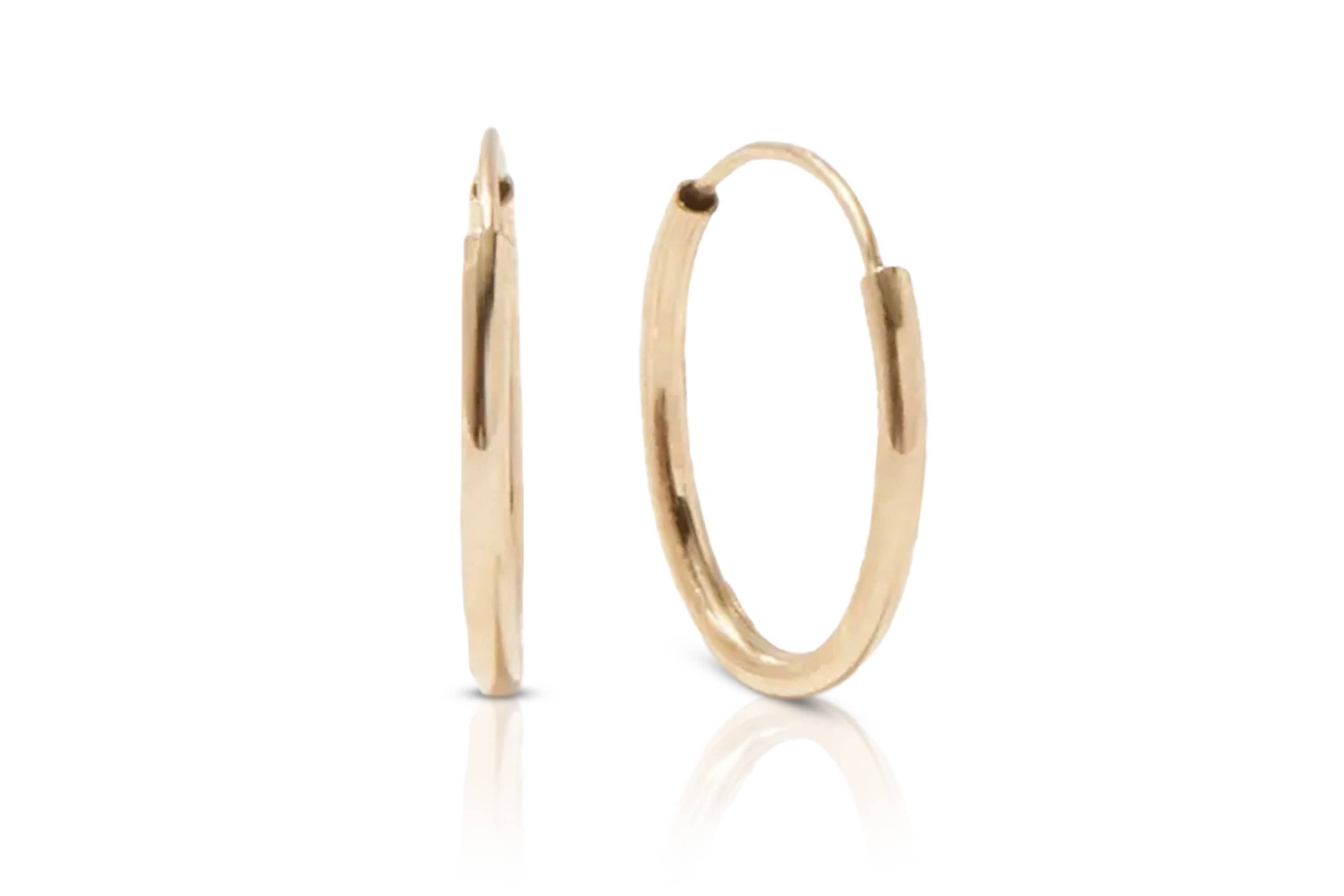 14k Yellow Gold 25mm Endless Hoops