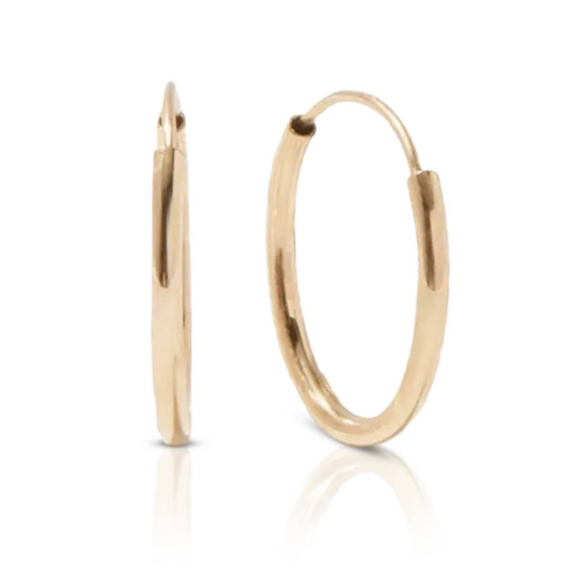 14k Yellow Gold 25mm Endless Hoops