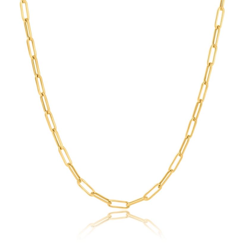 14k Yellow Gold  Paperclip Chain Link Necklace
