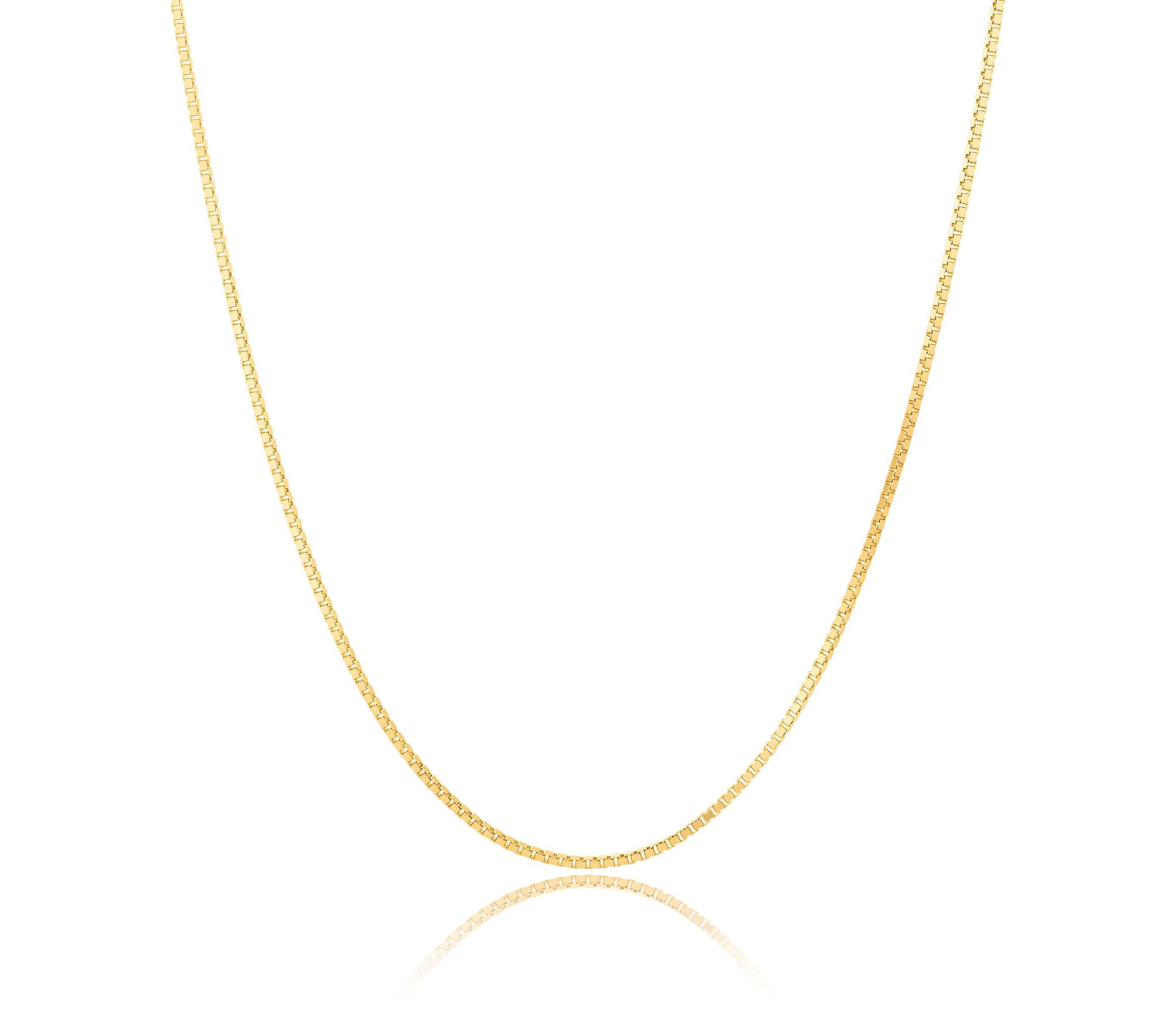 14k Yellow Gold  Petite Box Chain Necklace