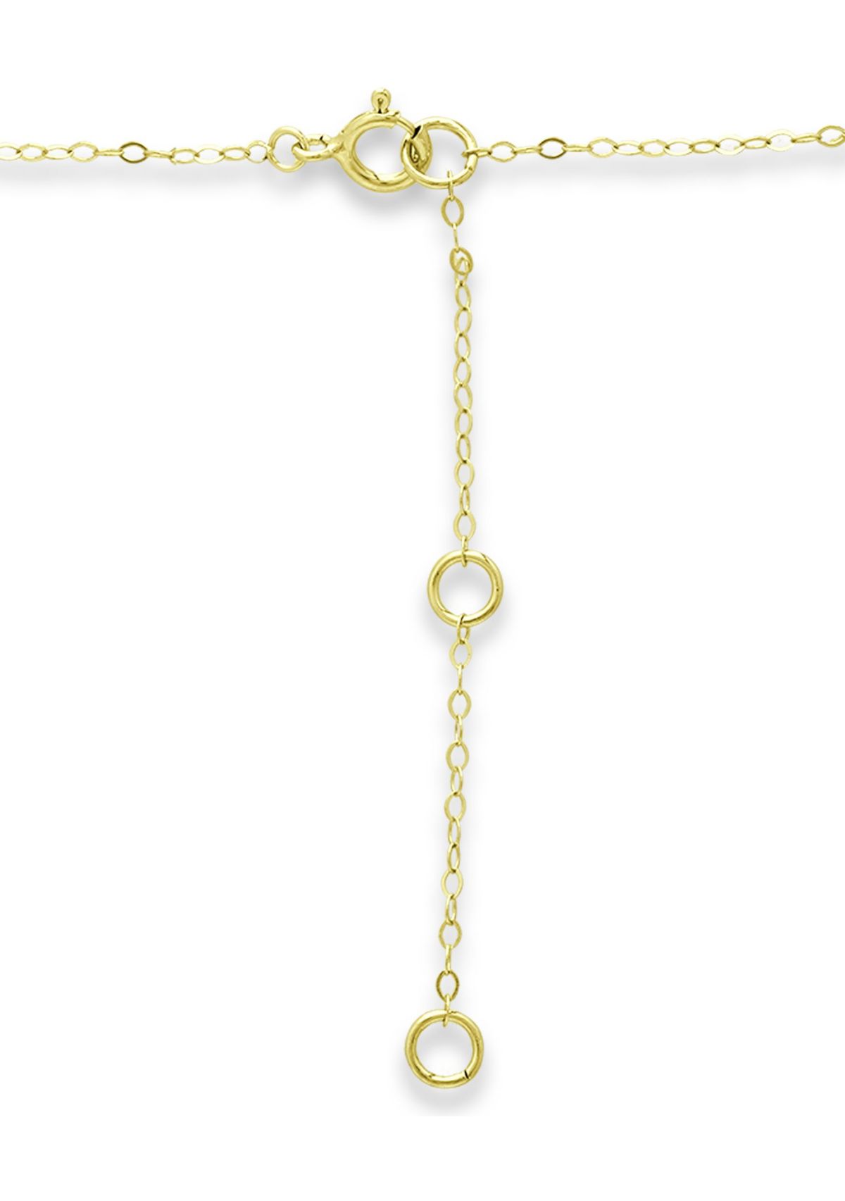 Lab Created 1/4 ct. t.w. Diamond and Synthetic Blue Sapphire Round Necklace on 16 inch Chain with 2" Extender, 18K Gold over Silver