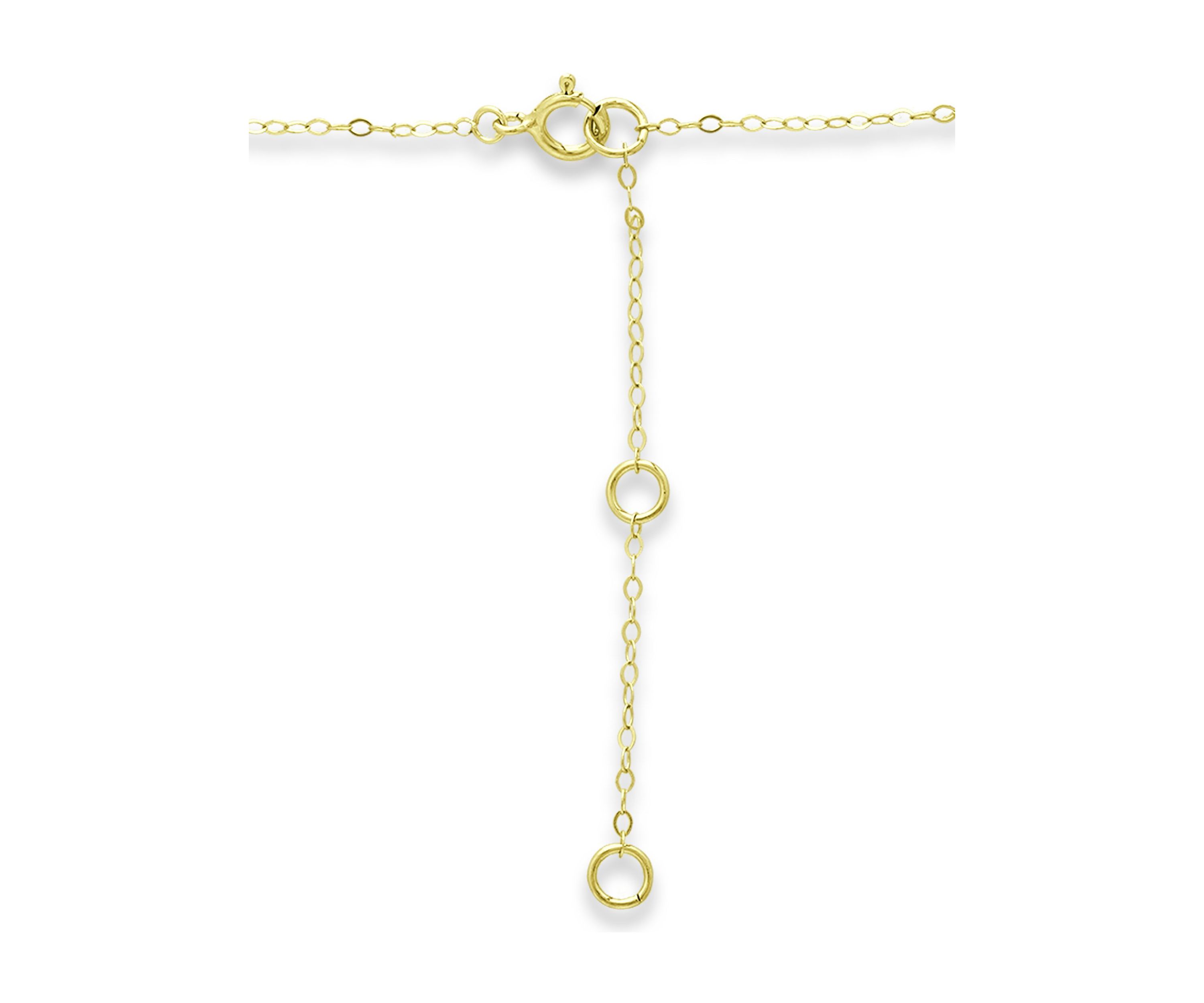 Lab Created 1/4 ct. t.w. Diamond and Synthetic Blue Sapphire Round Necklace on 16 inch Chain with 2" Extender, 18K Gold over Silver