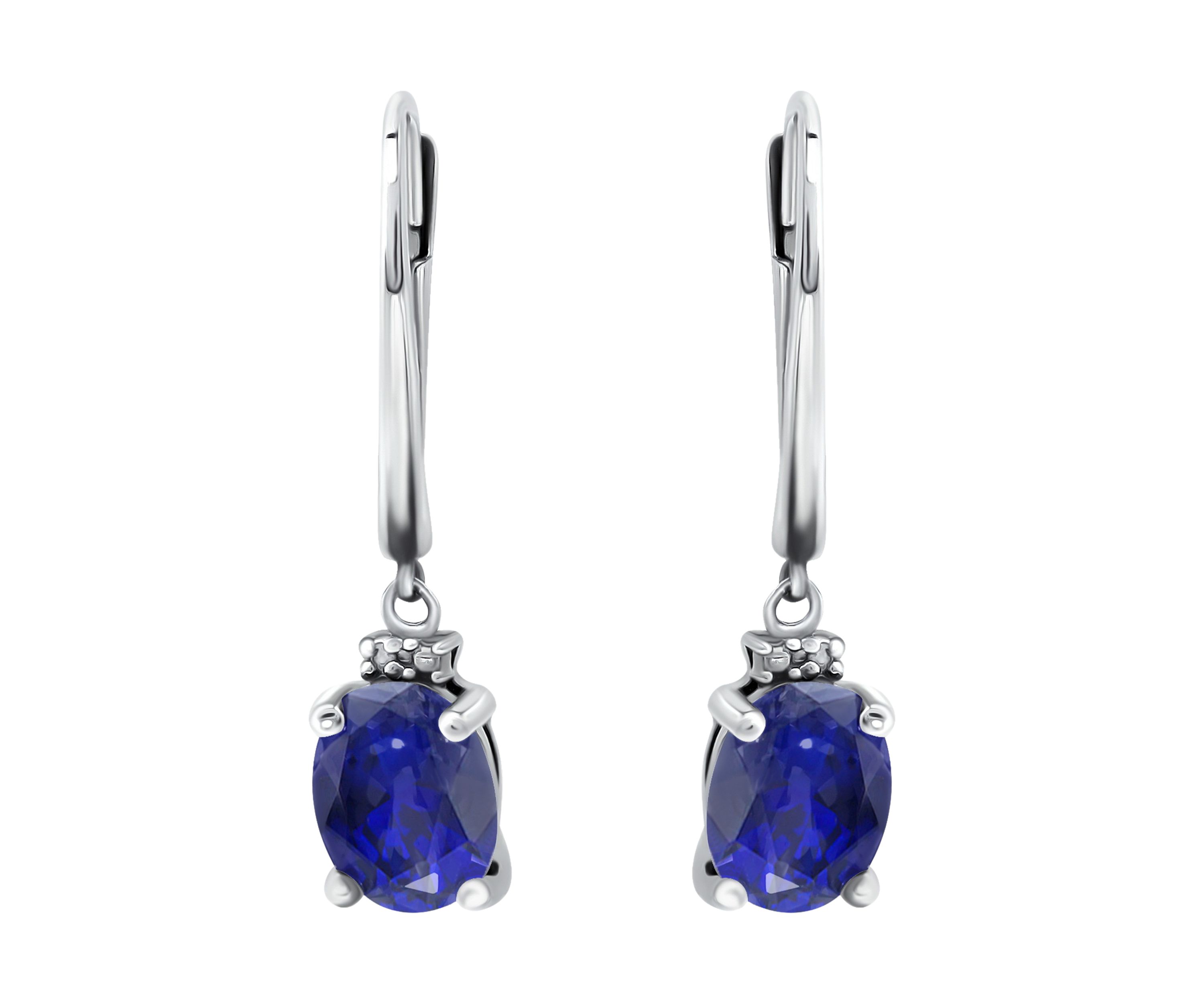1.8 ct. t.w. Green Quartz and Diamond Drop Lever Back Earrings, Sterling Silver