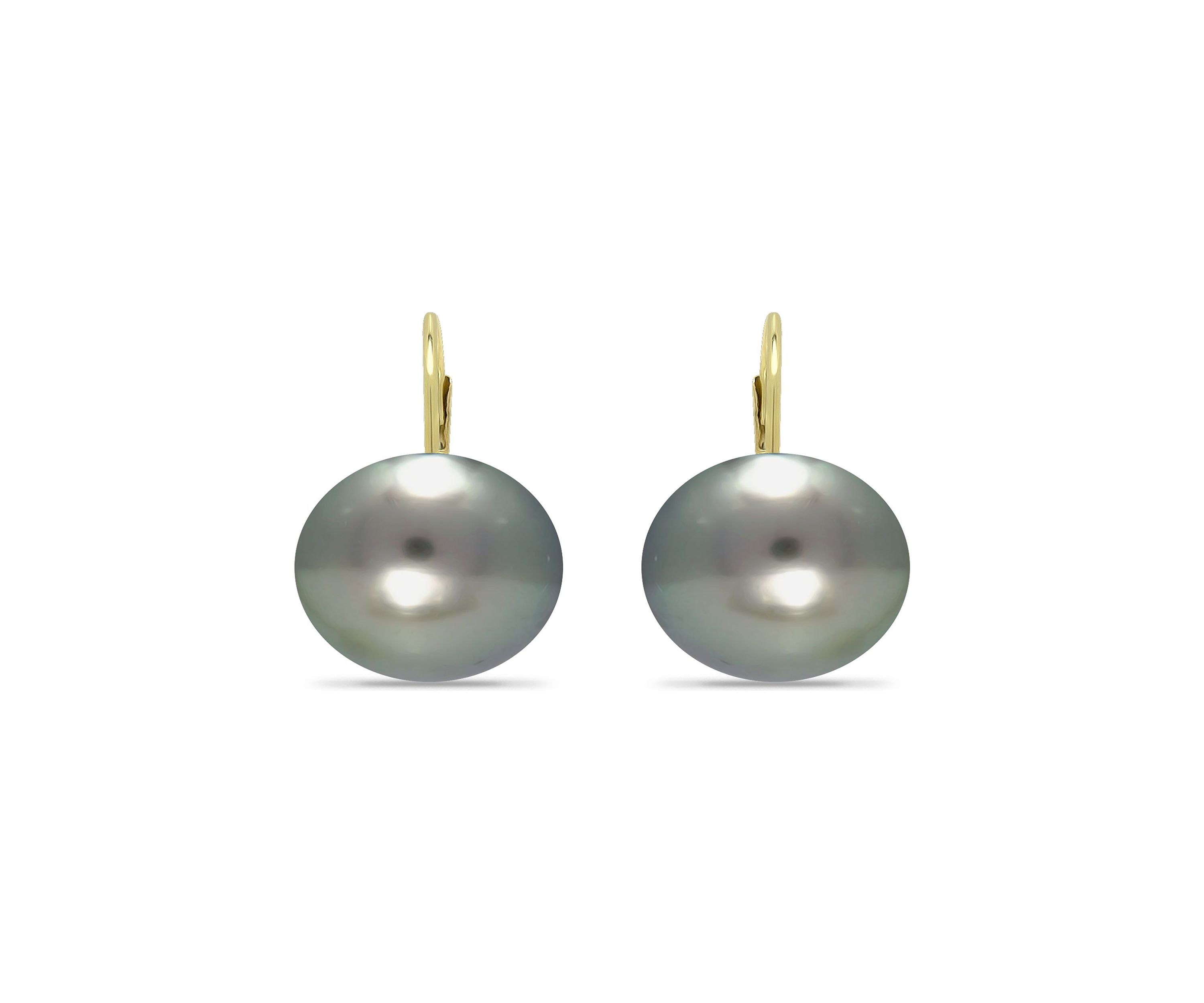 11MM Tahaitian Pearl Earrings, 14K Gold