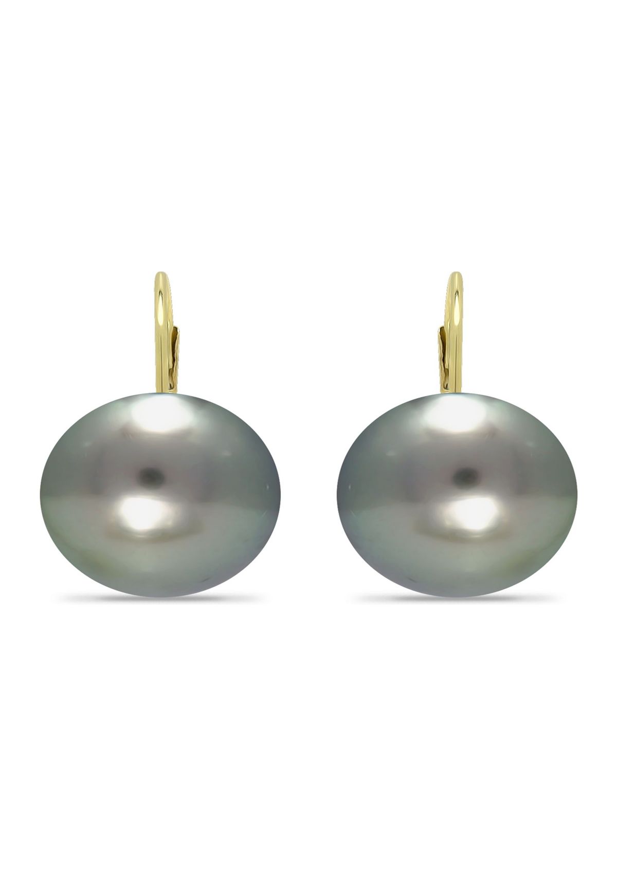 12MM Tahaitian Pearl Earrings, 14K Gold