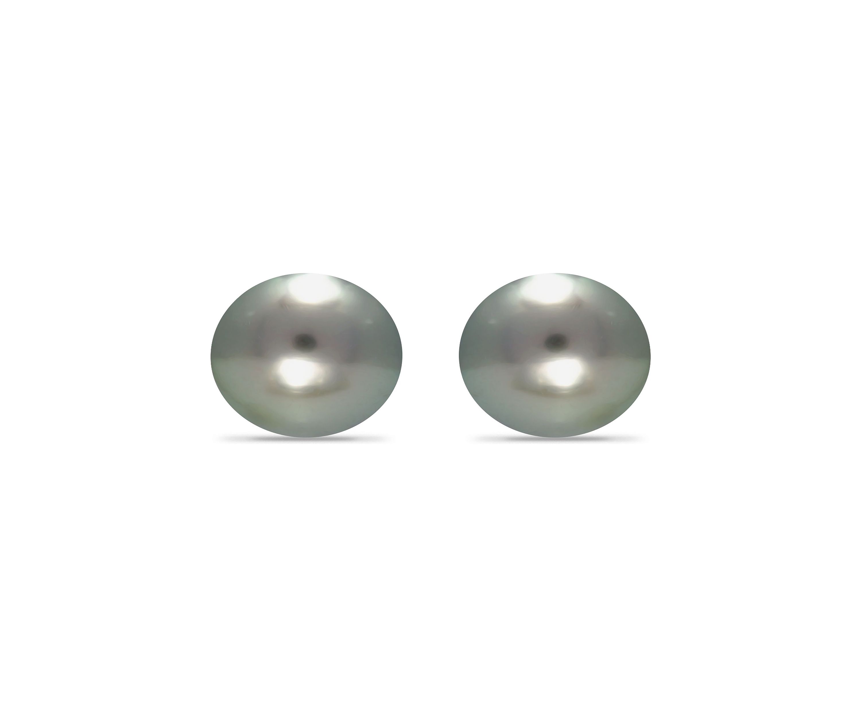 11MM Tahaitian Pearl Stud Earrings, 14K Gold