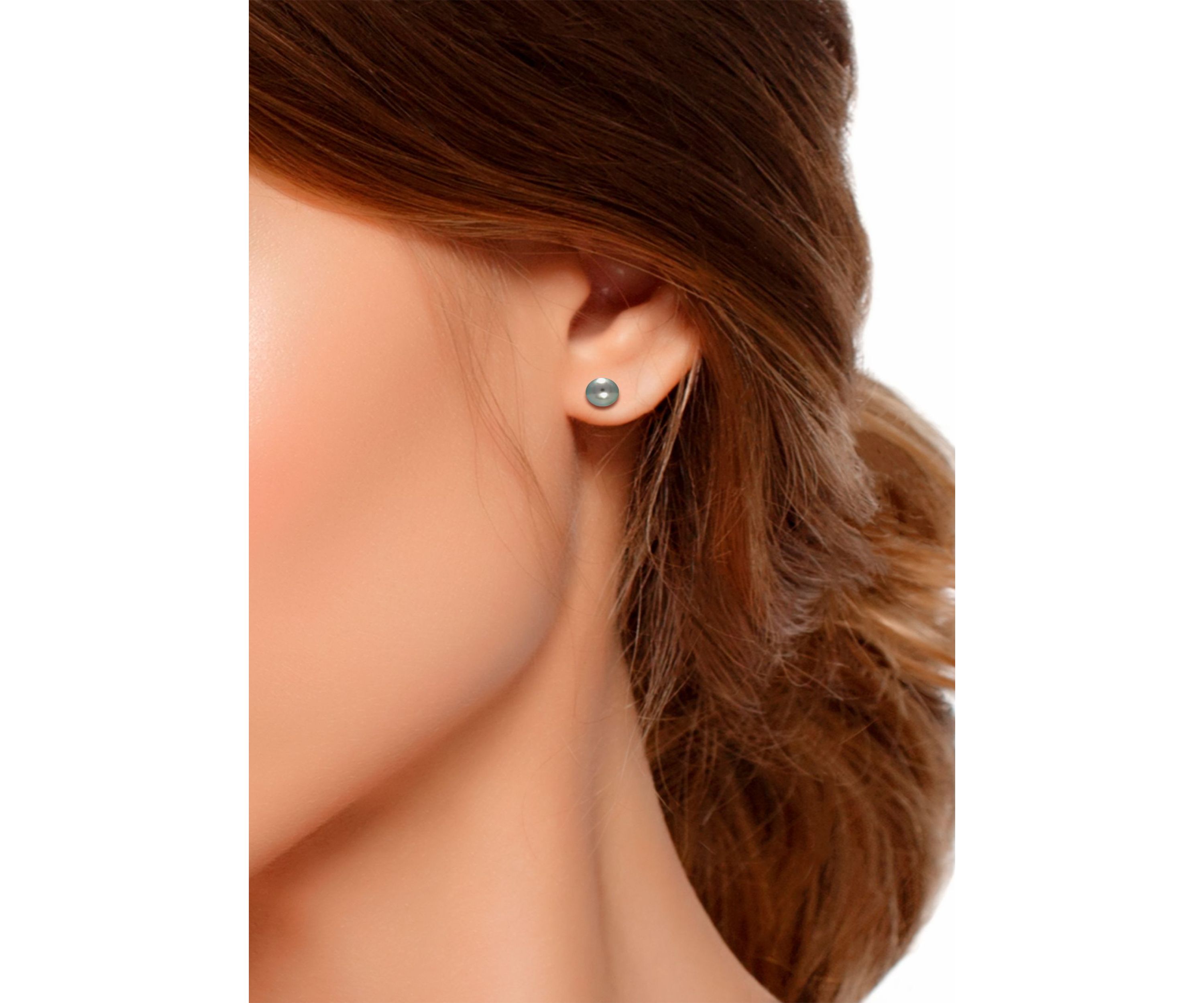 11MM Tahaitian Pearl Stud Earrings, 14K Gold