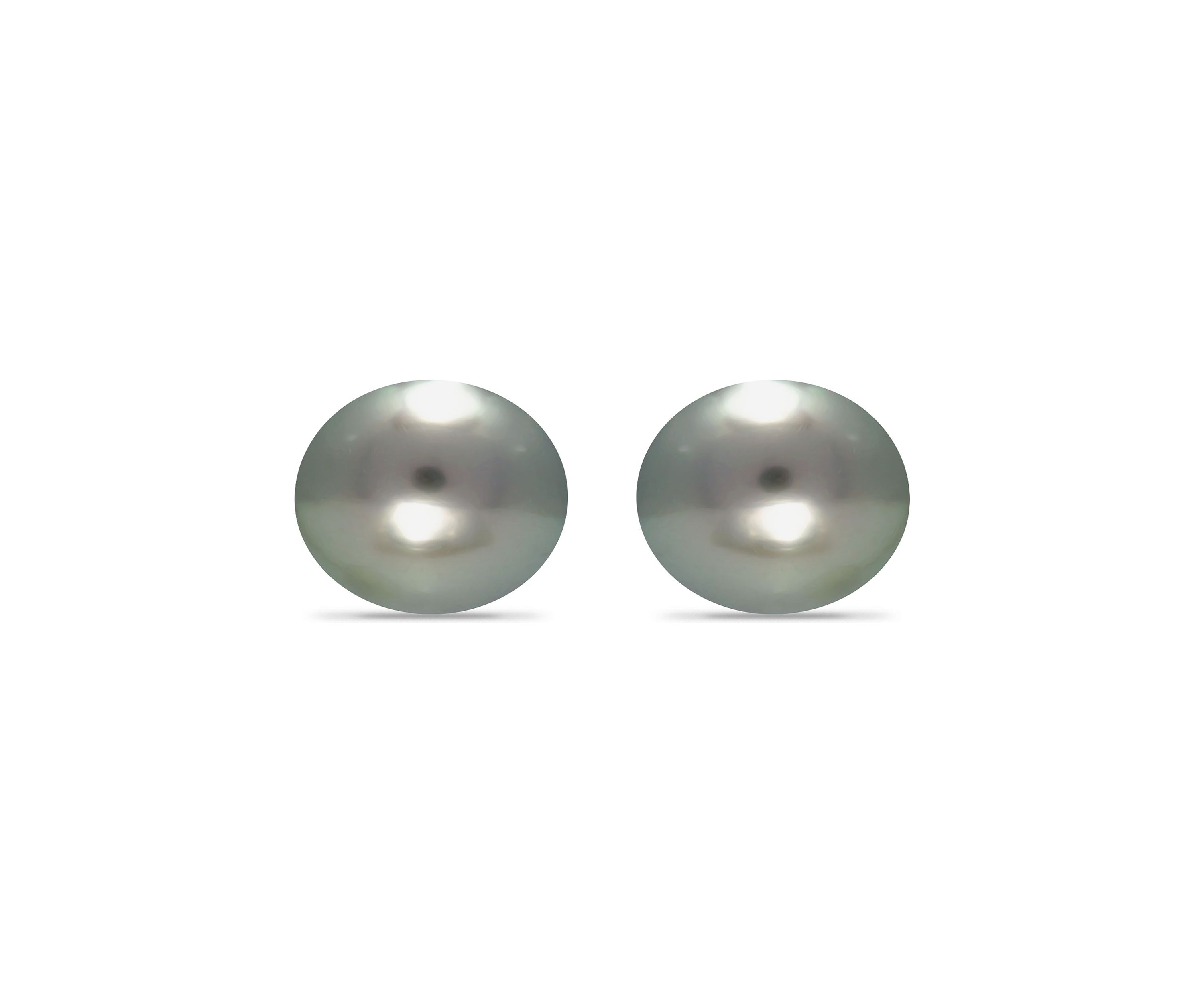 12MM Tahaitian Pearl Stud Earrings, 14K Gold