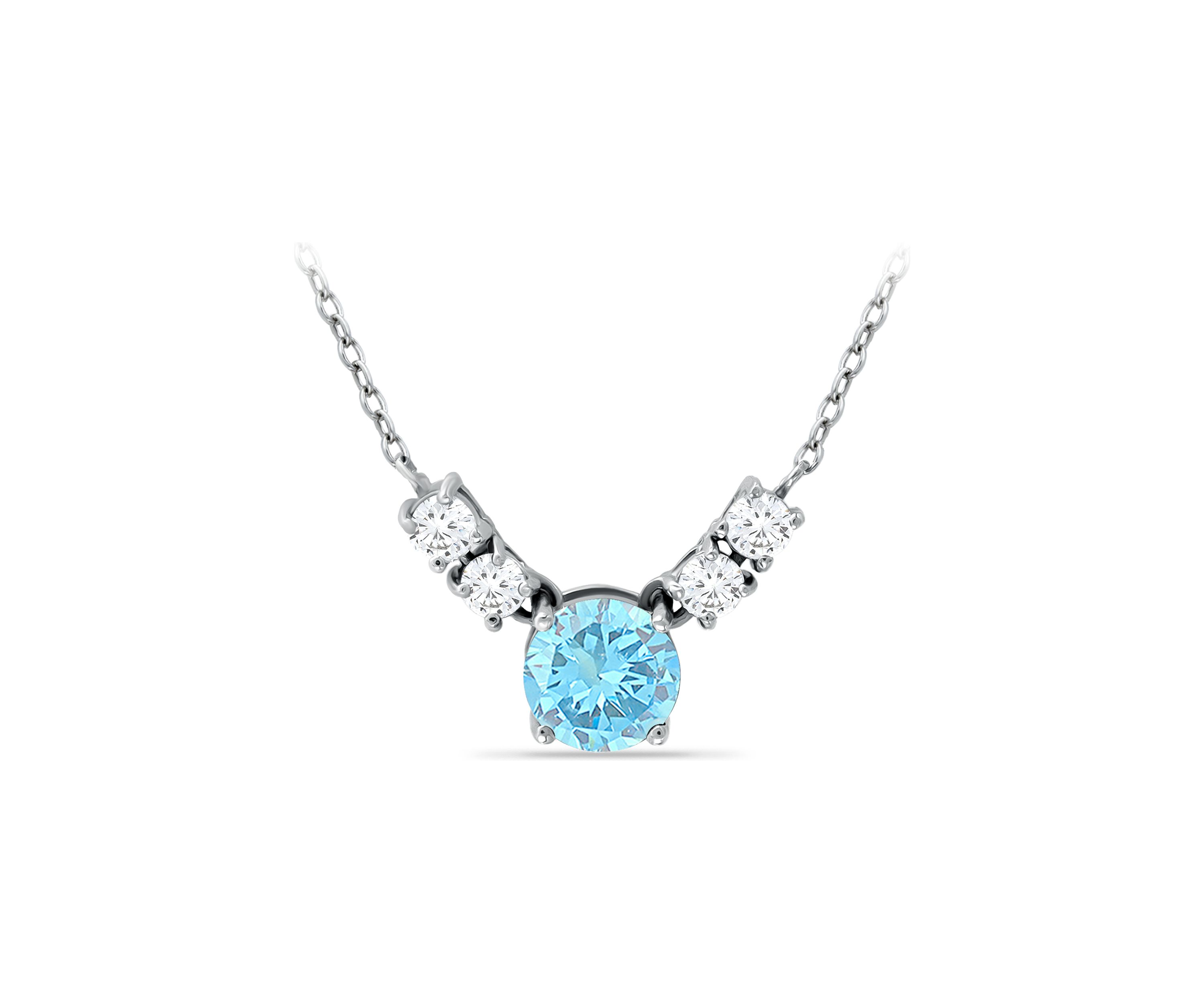 2 ct. t.w. Blue & White Topaz Necklace, Sterling Silver