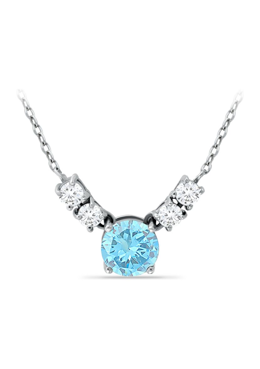 2 ct. t.w. Blue & White Topaz Necklace, Sterling Silver