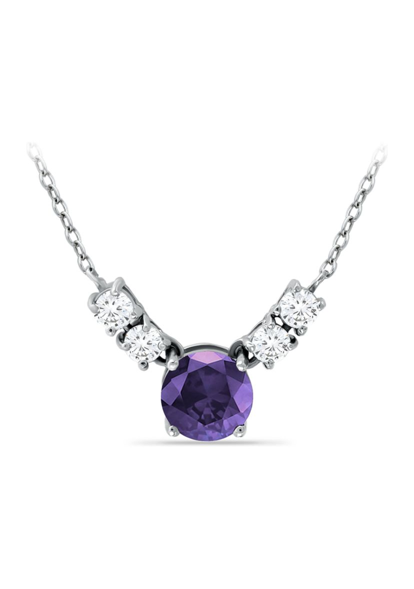 1.64 ct. t.w. African Amethyst & White Topaz Necklace, Sterling Silver