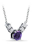 1.64 ct. t.w. African Amethyst & White Topaz Necklace, Sterling Silver