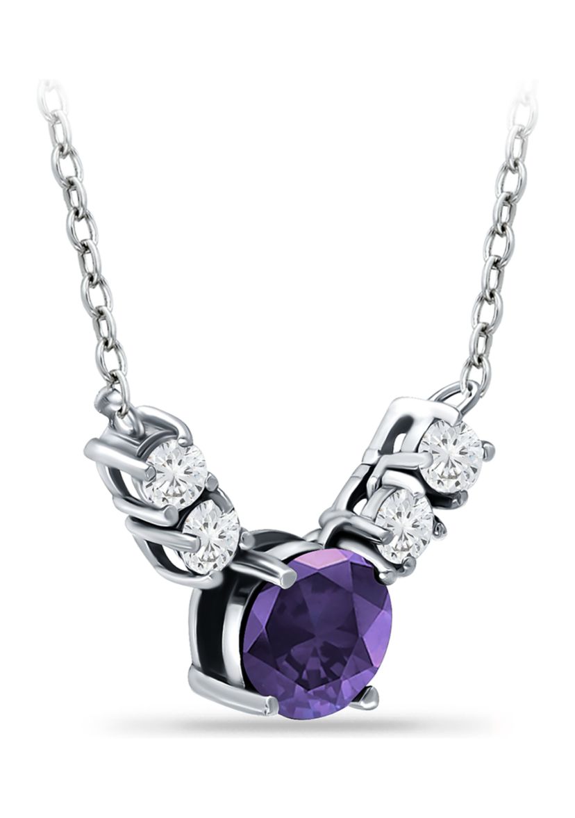 1.64 ct. t.w. African Amethyst & White Topaz Necklace, Sterling Silver