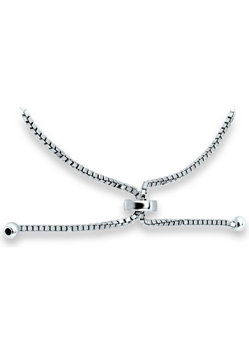 Lab Created 2.49 ct. Synthetic Blue Sapphire and Created White Sapphire Bolo Bracelet, Sterling Silver