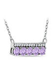 1.13 ct. t.w. Amethyst and White Topaz Bar Necklace, Sterling Silver