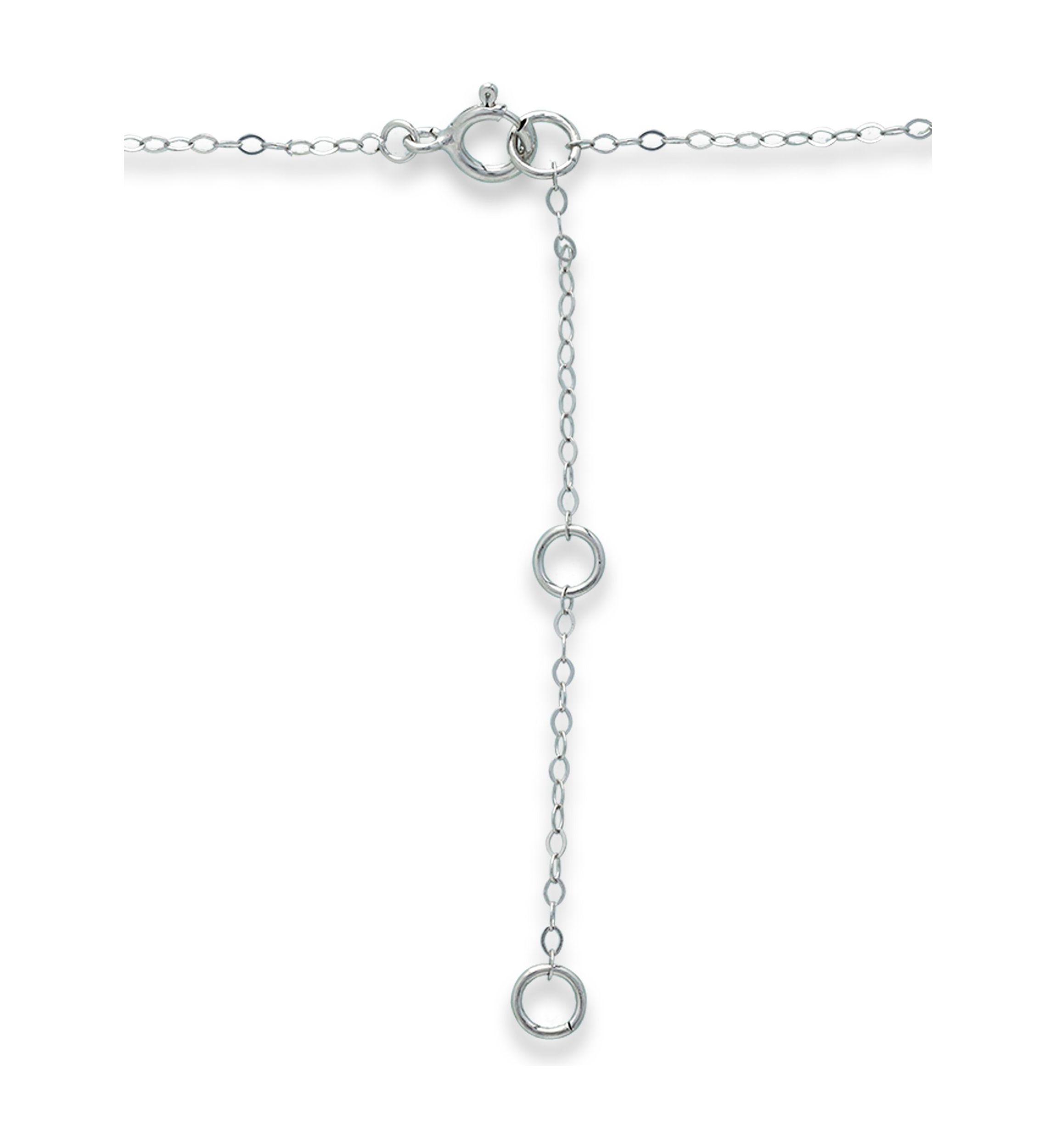 1-1/3 ct. 7MM Round Blue and White Topaz Crown Necklace on 16 inch Chain with Extender, Sterling Silver