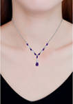 2.37 ct. t.w. African Amethyst and White Topaz Y Necklace, Sterling Silver