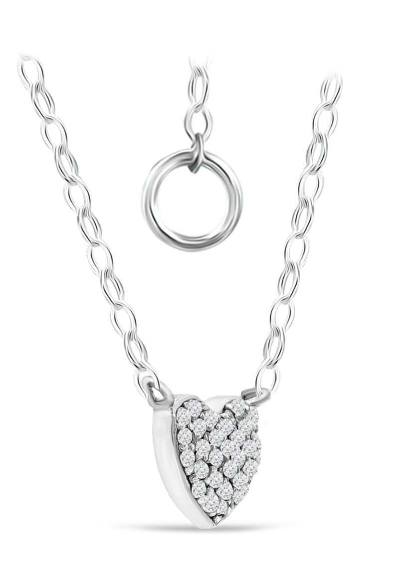 1/6 ct. t.w. Diamond Heart Necklace in Sterling Silver