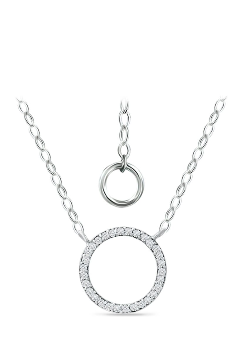 1/6 ct. t.w. Diamond Open Circle Necklace in Sterling Silver