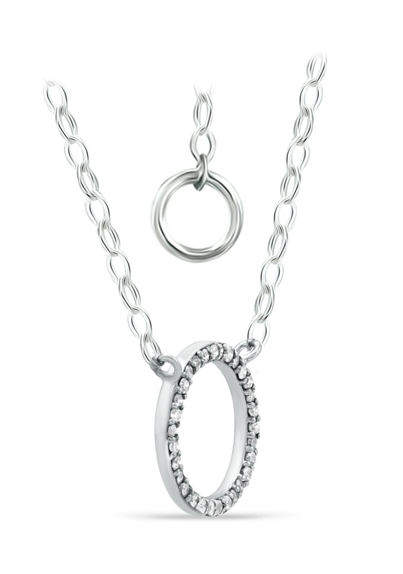 1/6 ct. t.w. Diamond Open Circle Necklace in Sterling Silver
