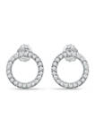 1/5 ct. t.w. Diamond Circle Stud Earrings in Sterling Silver