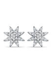 1/6 ct. t.w. Diamond Starburst Stud Earrings in Sterling Silver