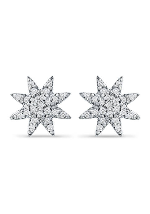 1/6 ct. t.w. Diamond Starburst Stud Earrings in Sterling Silver