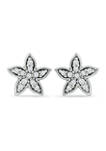 1/10 ct. t.w. Diamond Flower Stud Earrings in Sterling Silver