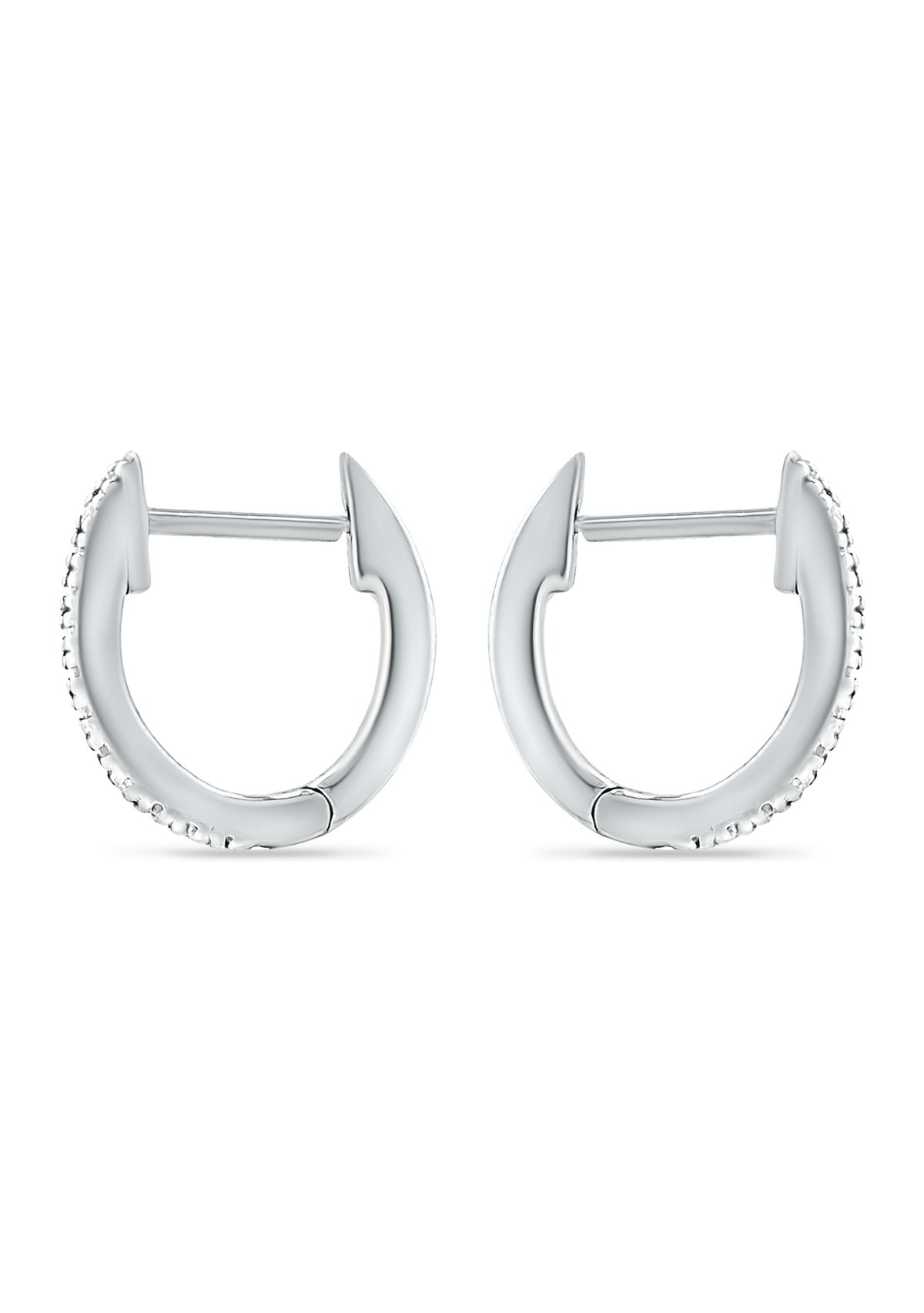 1/8 ct. t.w. Diamond Pavé Huggie Hoop Earrings in Sterling Silver