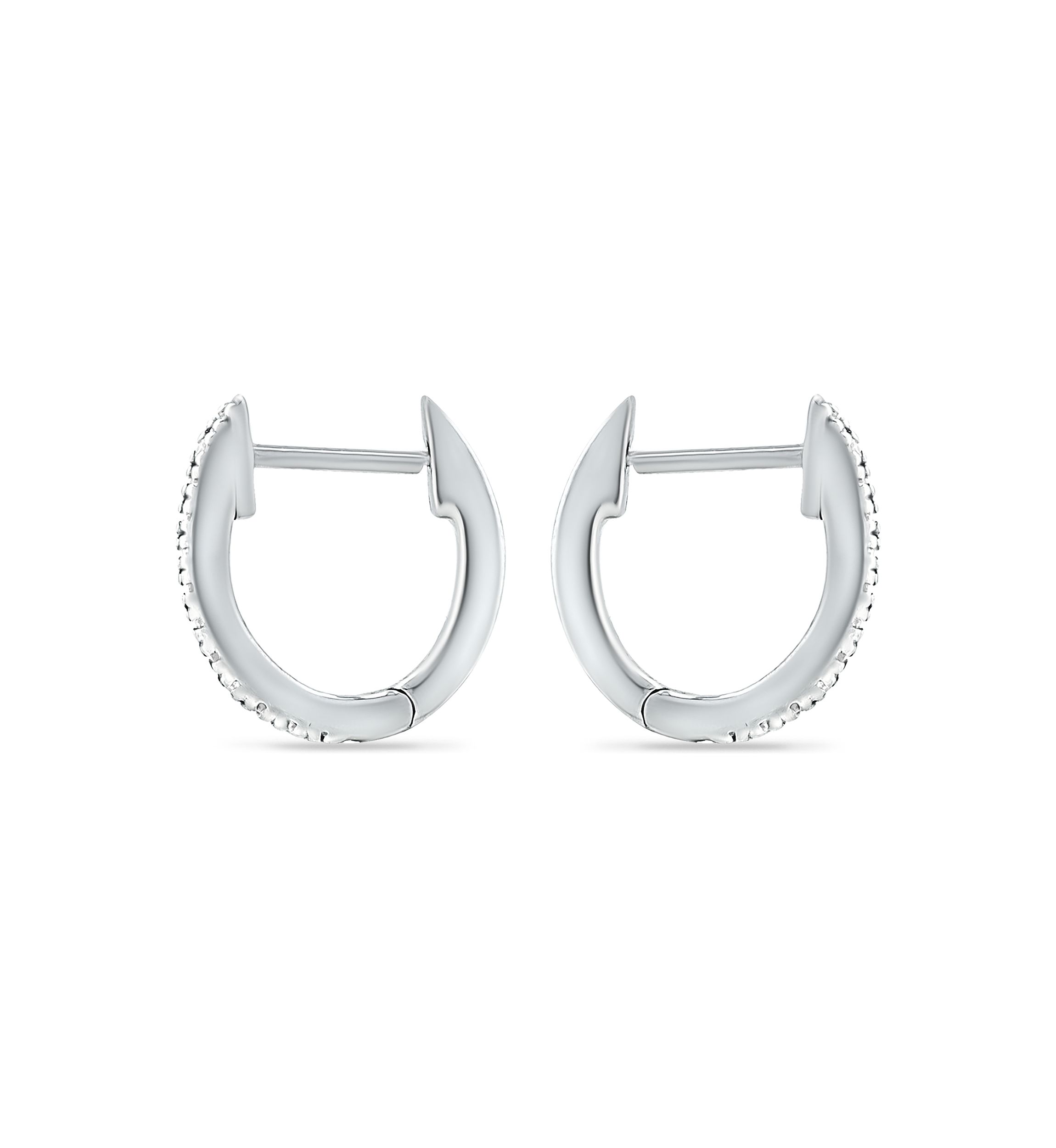 1/8 ct. t.w. Diamond Pavé Huggie Hoop Earrings in Sterling Silver