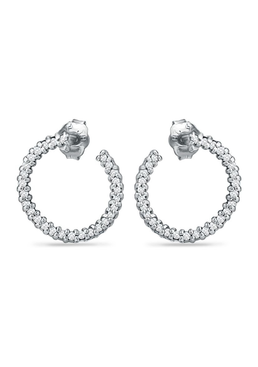 1/4 ct. t.w. Diamond Hoop Earrings in Gold over Sterling Silver
