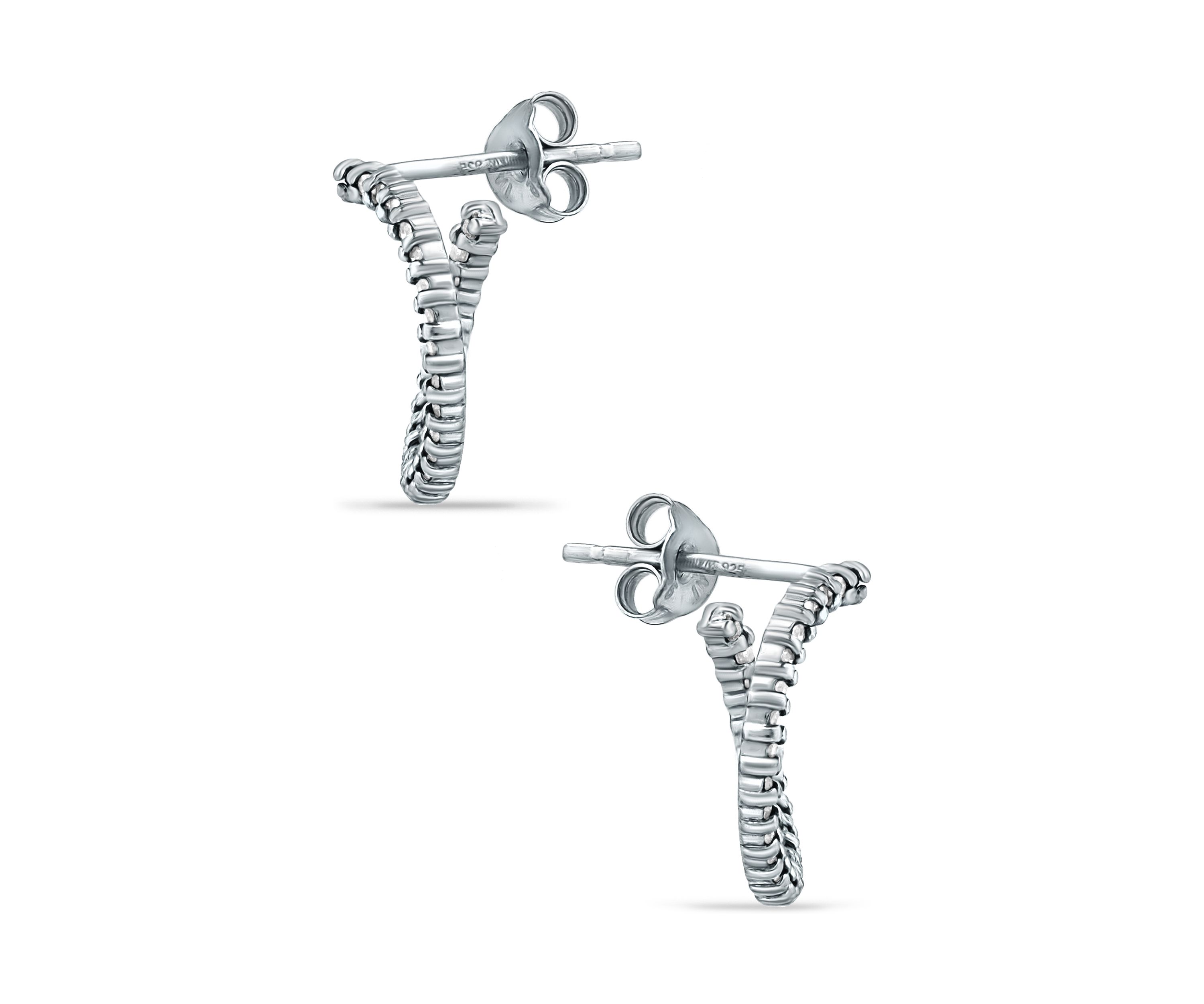 1/4 ct. t.w. Diamond Hoop Earrings in Gold over Sterling Silver